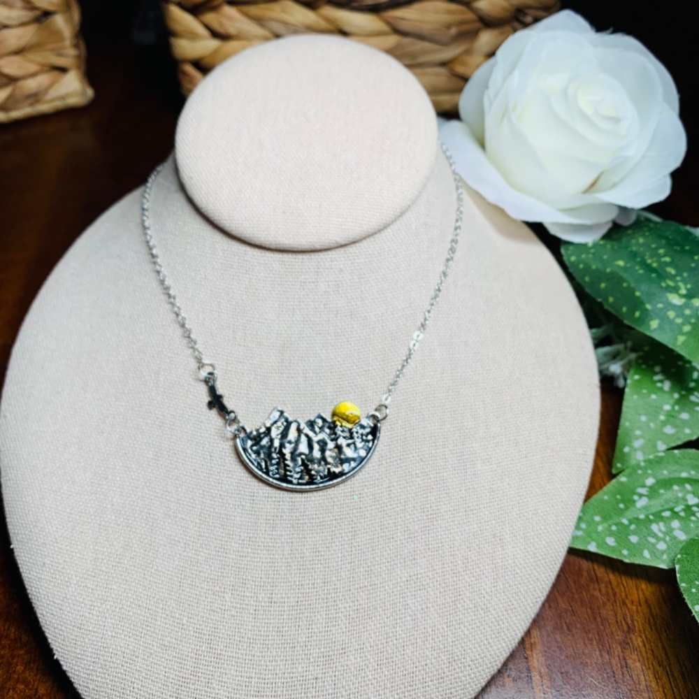 Sunrise/Sunset Mountain Range Necklace View 2